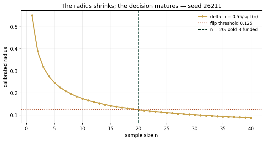 The radius shrinks; the decision matures — seed 26211